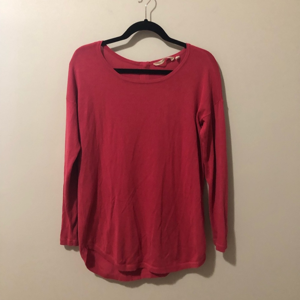 Soft Surroundings faux back zip crew neck tunic